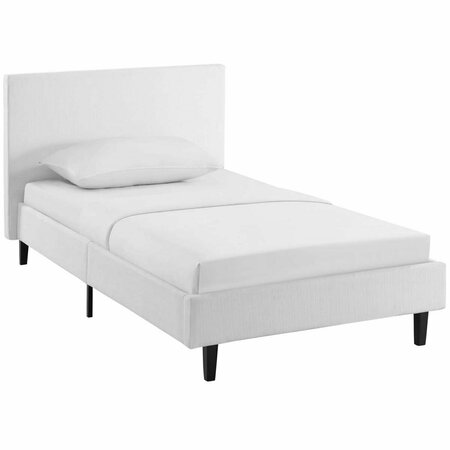 MODWAY FURNITURE Anya Twin Size Bed, White MOD-5416-WHI